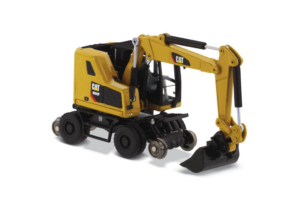 1:87 Cat® M323F Railroad Wheeled Excavator, Cat® Yellow with 3 work tools